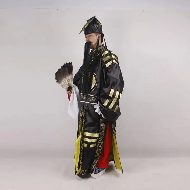 Chinese Operas Robe + Hat Peking Opera costumes Three Kingdoms Periods Zhu Geliang Bagua Tai Chi Wudang Daoist Drama Outfit