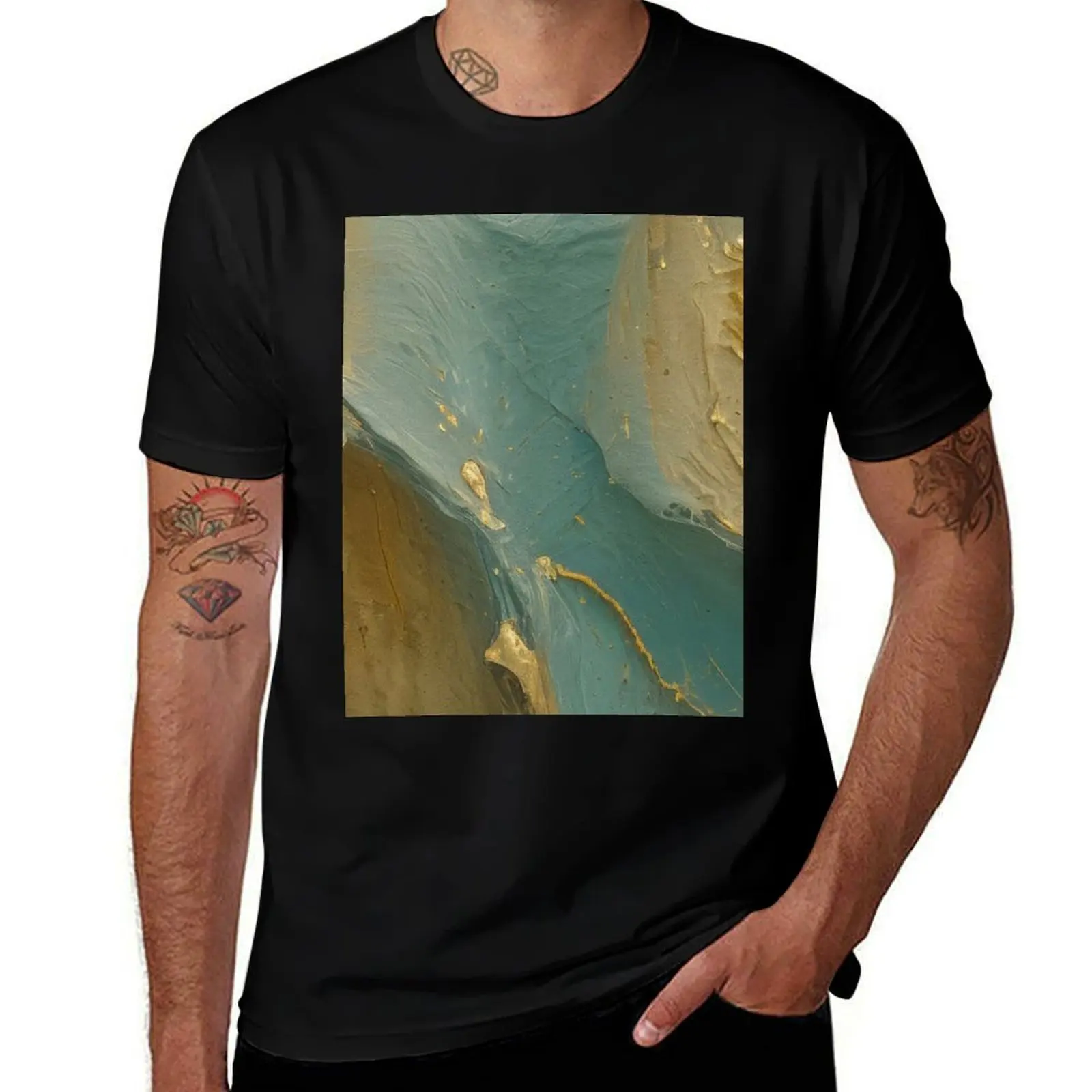

Teal Marble 35 T-Shirt Aesthetic clothing oversize t-shirts man luxury t-shirt men workout shirt