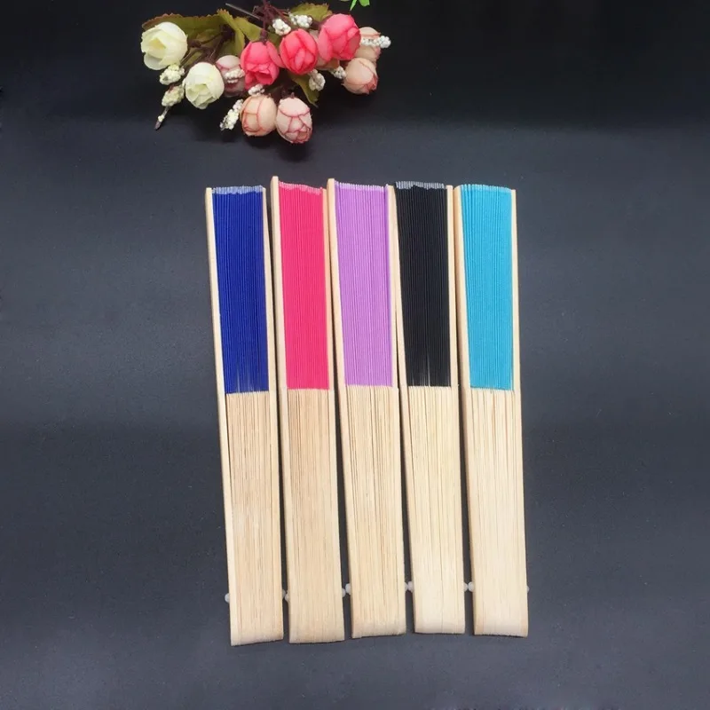 30pcs/lot Custom Folding Fan Personalized Bride & Groom\'s Name & Date Silk Wedding Dance Hand Fan with Gift Box Party Favors