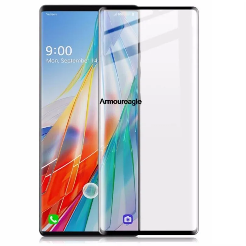 2/4 قطعة غطاء كامل منحني واقي من الزجاج المقسى لـ lg Wing 5g lg المخملية lg g9 lm-g900n 5g واقي للشاشة طبقة رقيقة واقية #5