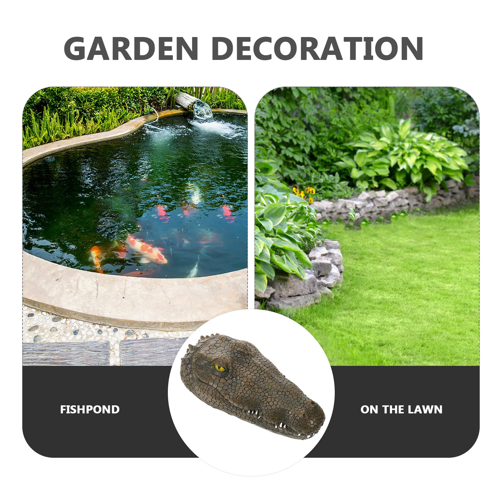 

Hippo Head Statue Resin Garden Sculpture Outdoor Balcony Yard Decor Aquarium Crocodile Desktop Animal Ornament Courtyard Supply