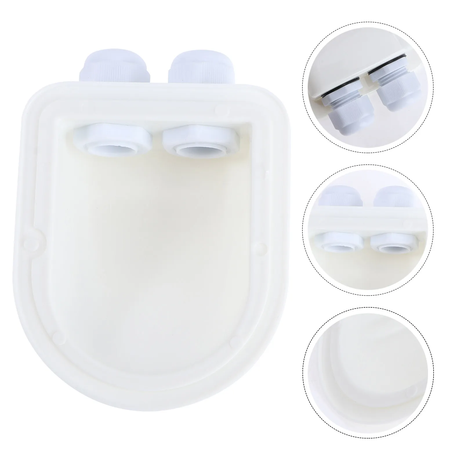 1pc Solar Panel Junction Box Dual-Hole Abs Material For Rv Yacht Rooftop 2-Hole Connector Accessory Electrical Equipment