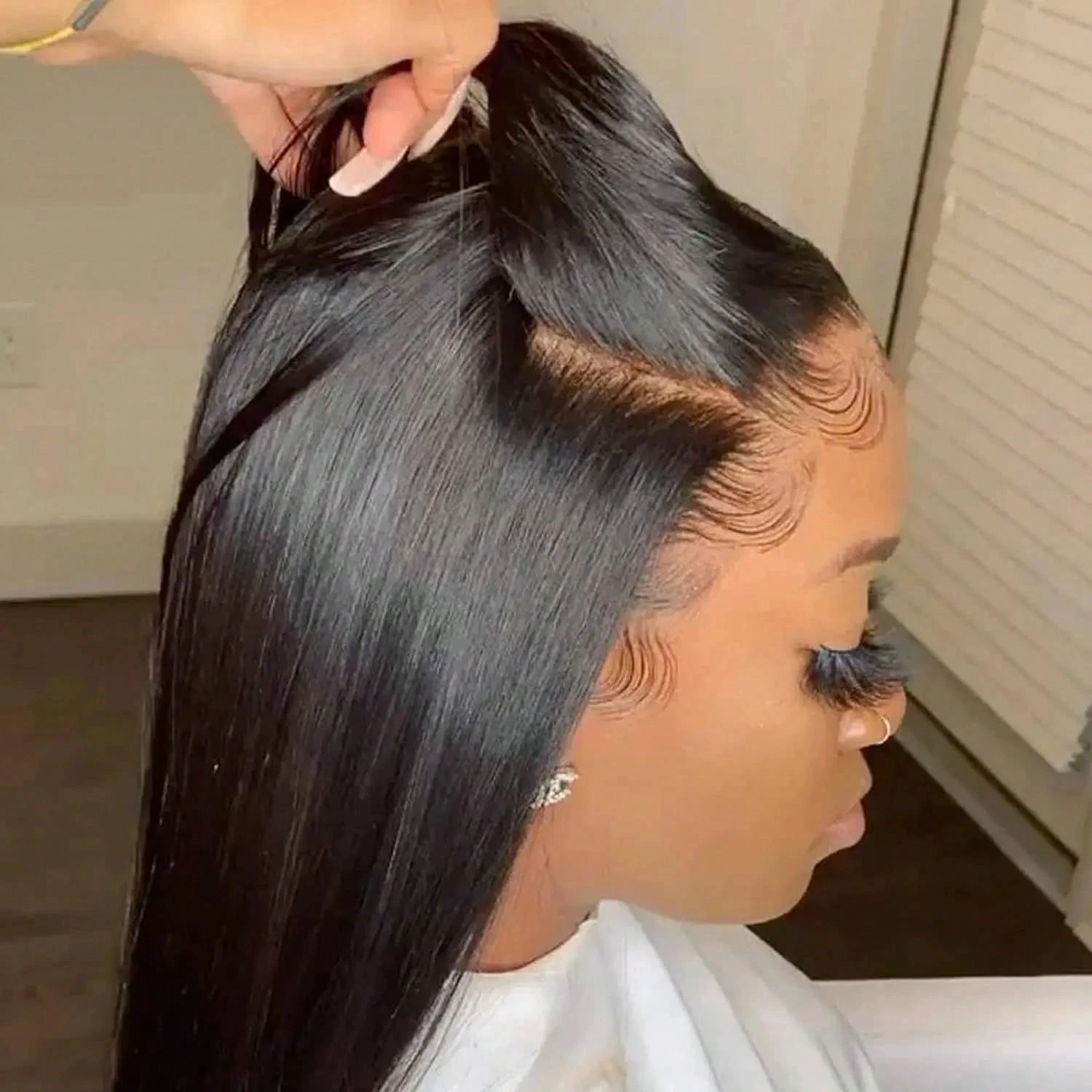 

5x5 Straight Glueless Human Hair Wig HD Lace Put On And Go Closure Wigs Human Hair Pre Plucked Pre Cut No Glue 3 Seconds To Wear