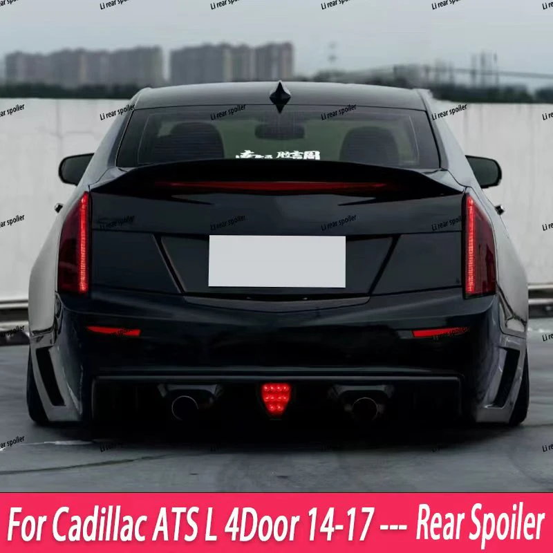 For Cadillac ATS L 4Door 2014-2017 Forged Real Carbon Fiber Gloss Black High Quality Rear Spoiler Trunk Lid JDM Style