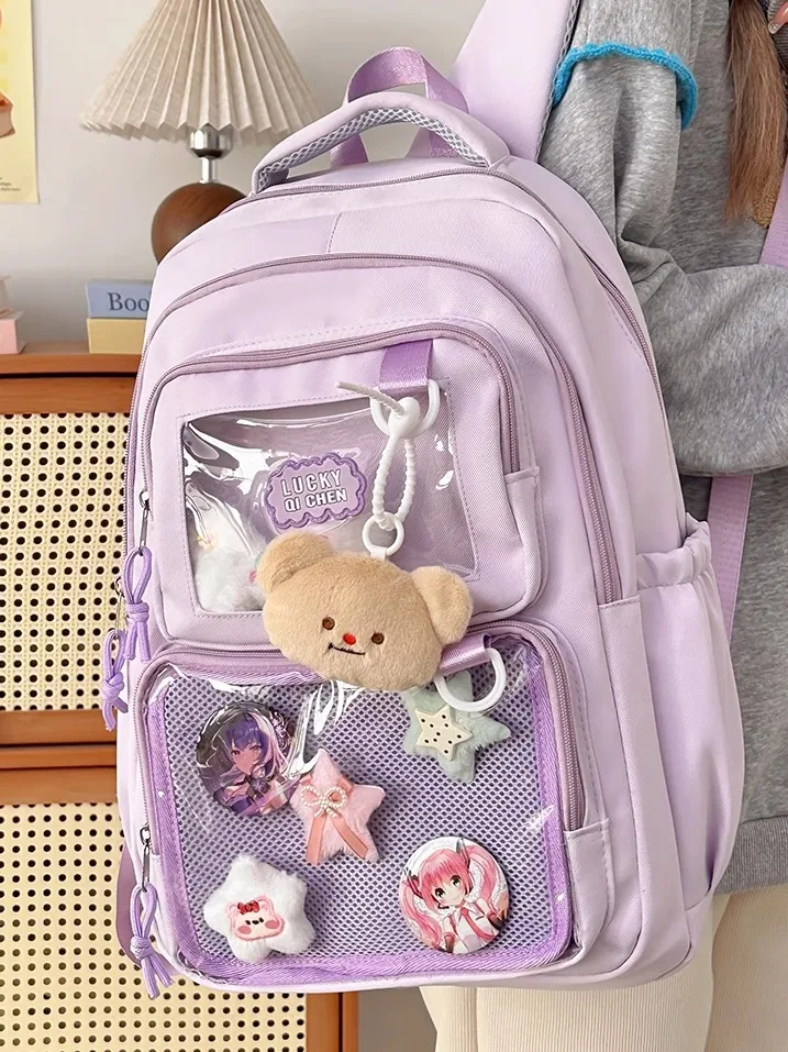 Sweet and Cute Japanese Original Lolita Backpack for Students Large Capacity Daily Casual Commuting Travel School Bag