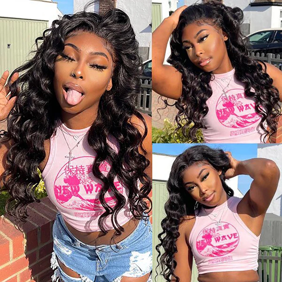 Loose Deep Wave Bundles with Closure 100% Unprocessed Virgin Human Hair Bundles with Closure Loose Deep With 4×4 Lace Closure