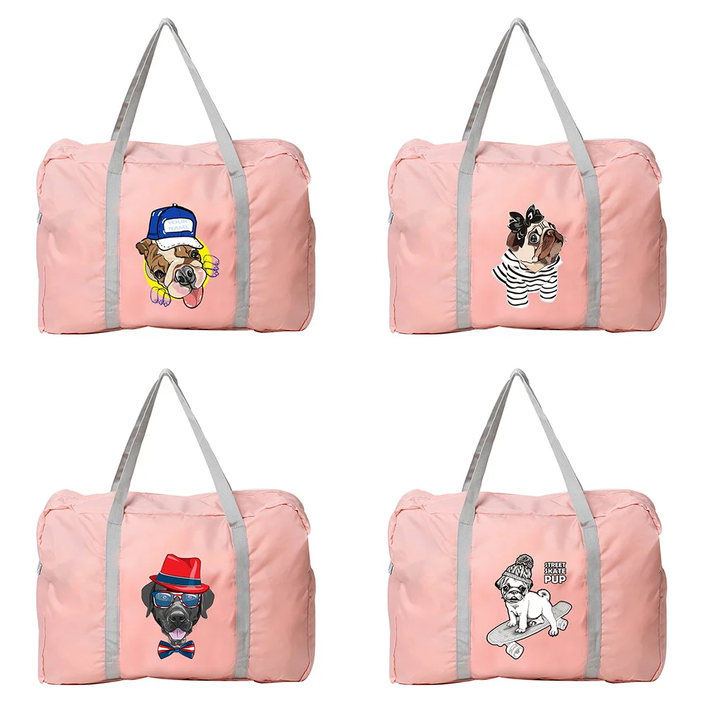 

Дорожная сумка, повседневная серия с рисунком собаки, карта для багажа, унисекс, повседневные портативные розовые дорожные аксессуары