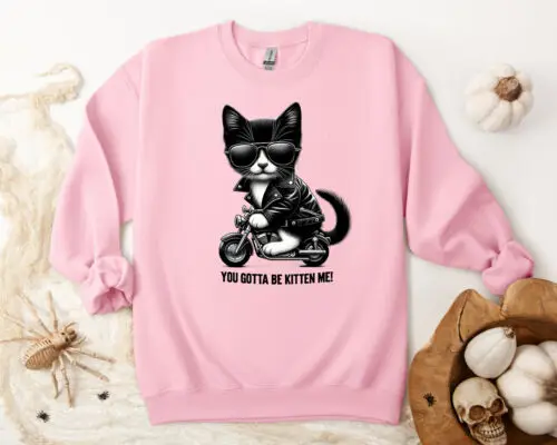 Polarshe Crazy Cat, moto e gatto, carino, amante degli animali, Cool, gatto nero/felpa