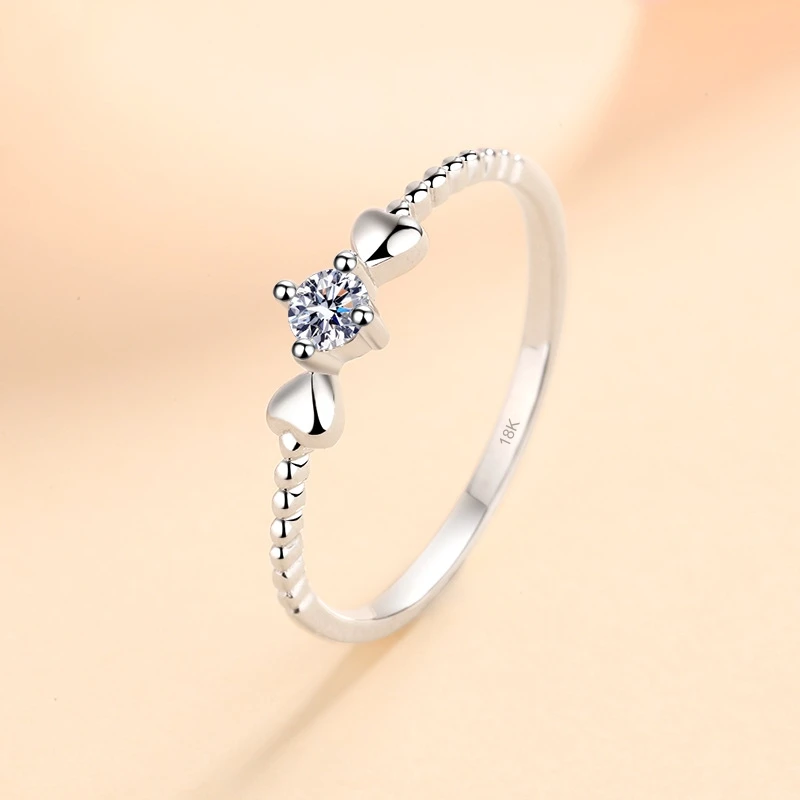 VeraPlatin	Daughter Birthday Gift 18K White Gold Girl Friend Valentine's Day 0.1CT Moissanite Diamond PT950 Platinum Family Chri