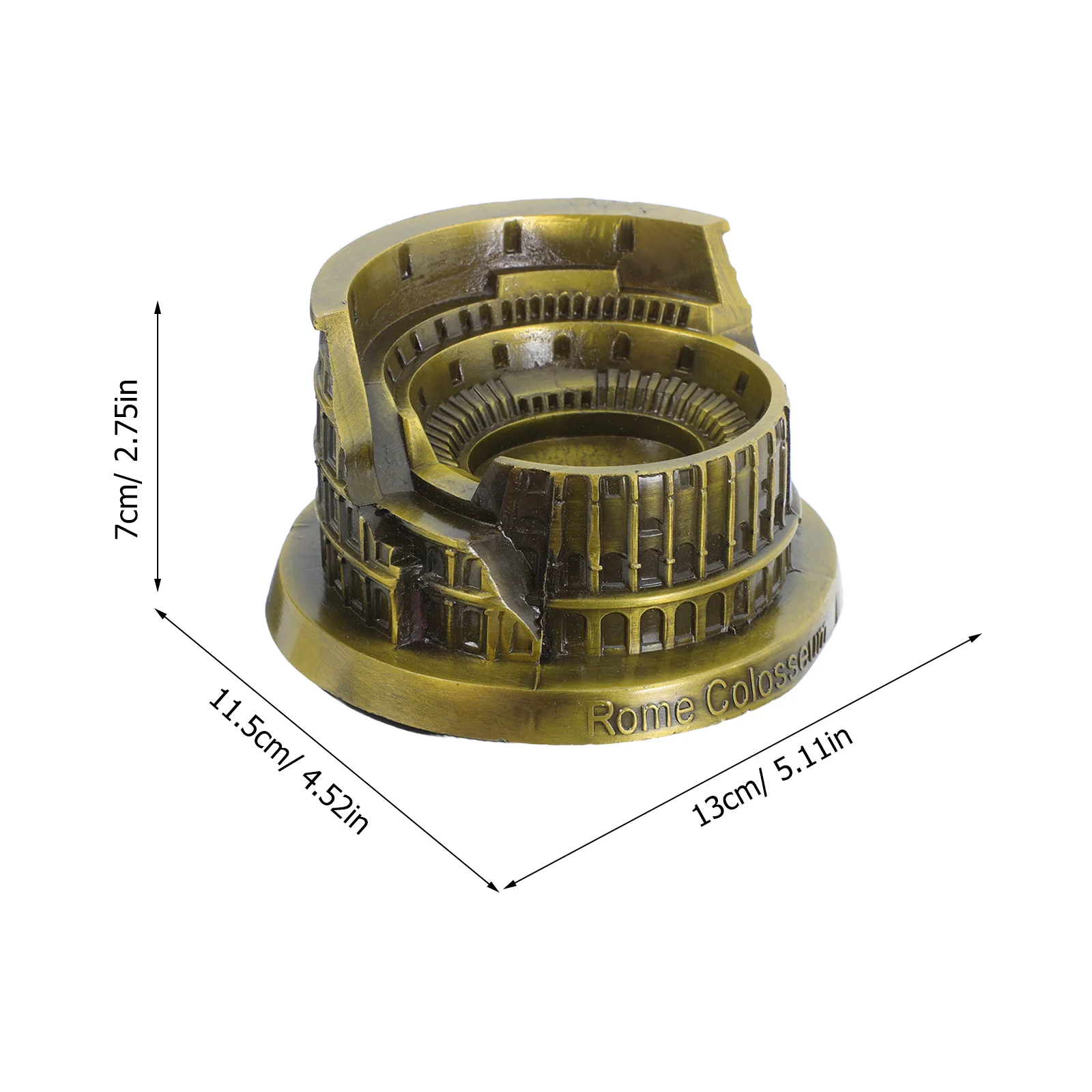 Estatua romana modelo Coliseo, escultura de escritorio, decoración de Roma antigua, edificio en miniatura, arquitectónico de aleación de Zinc