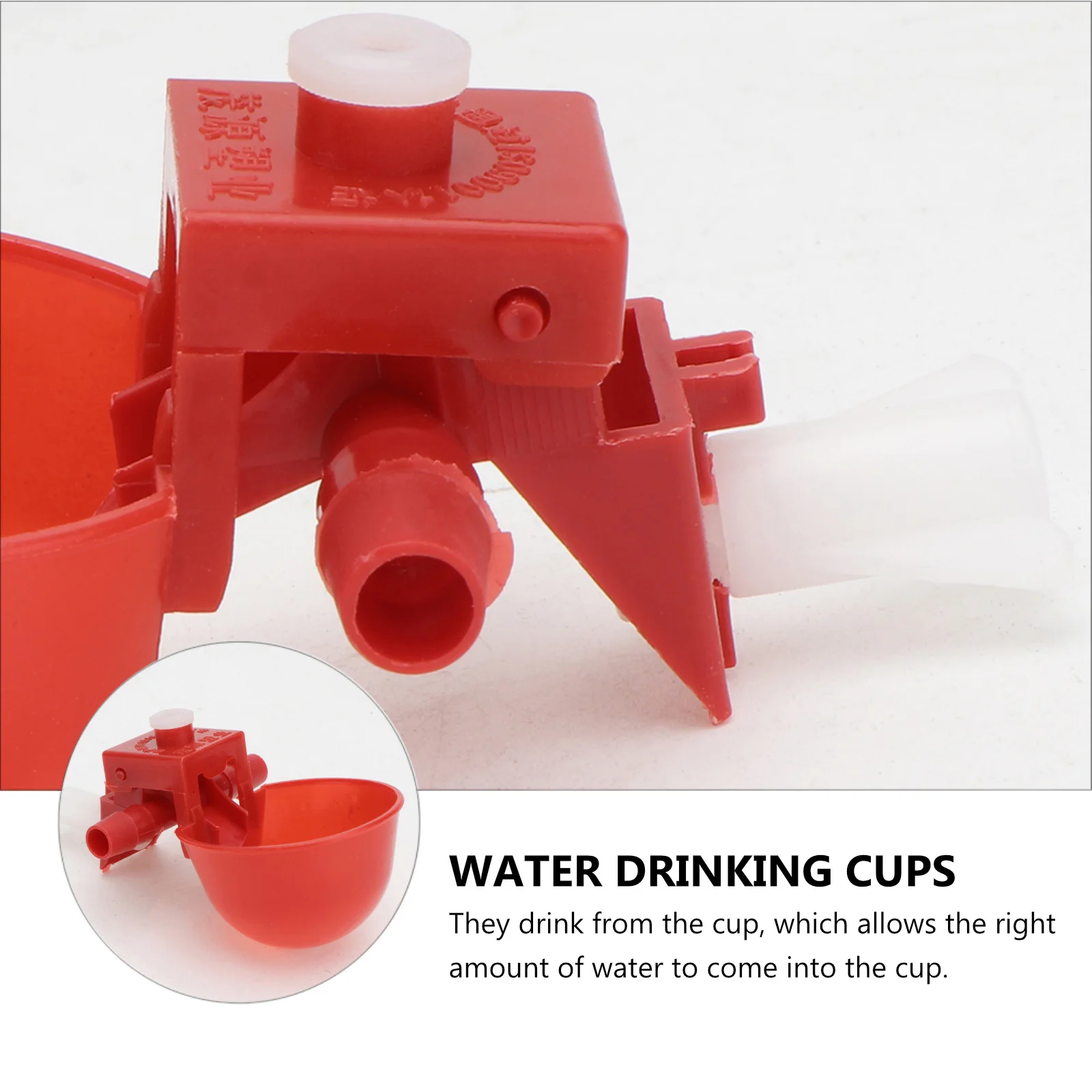 

BUTIFULSIC 30pcs Automatic Chicken Drinker Water Dispenser Poultry Feeder Bird Drinking Bowl Red