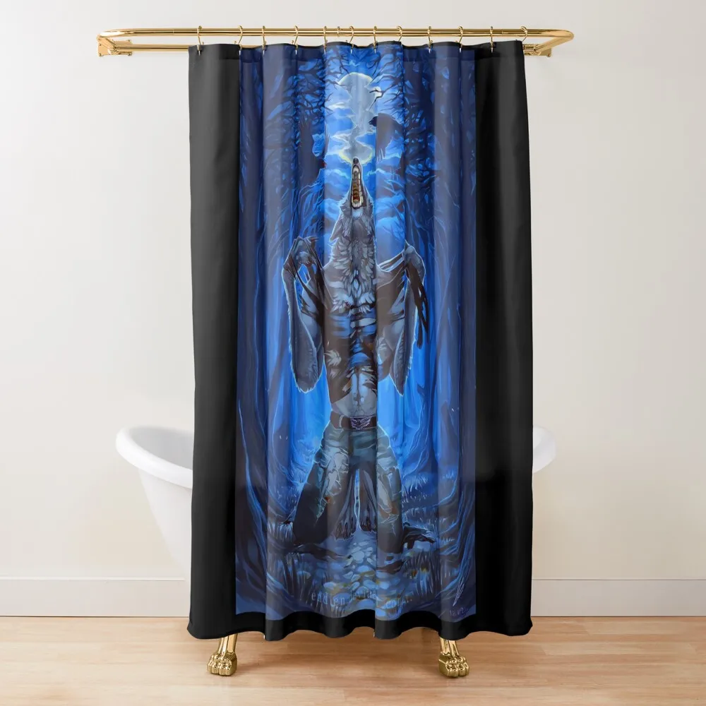 

Werewolf Ripping Meme wolf ripping shirt Shower Curtain Funny Shower For Bathrooms Waterproof Fabric Bathroom Curtain