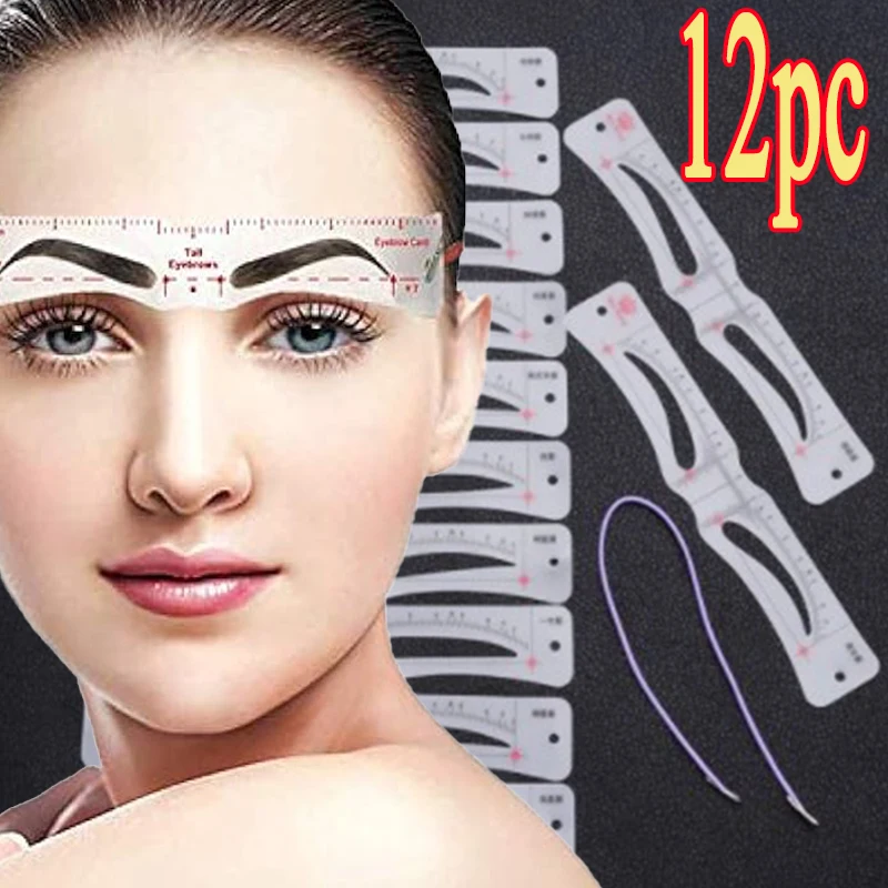 Reusable Eyebrow Stencil Drawing Thrush Card 20 Fashionable Style Eyebrow Shaper Kit for Women Eyebrow Template Suitable for 98%