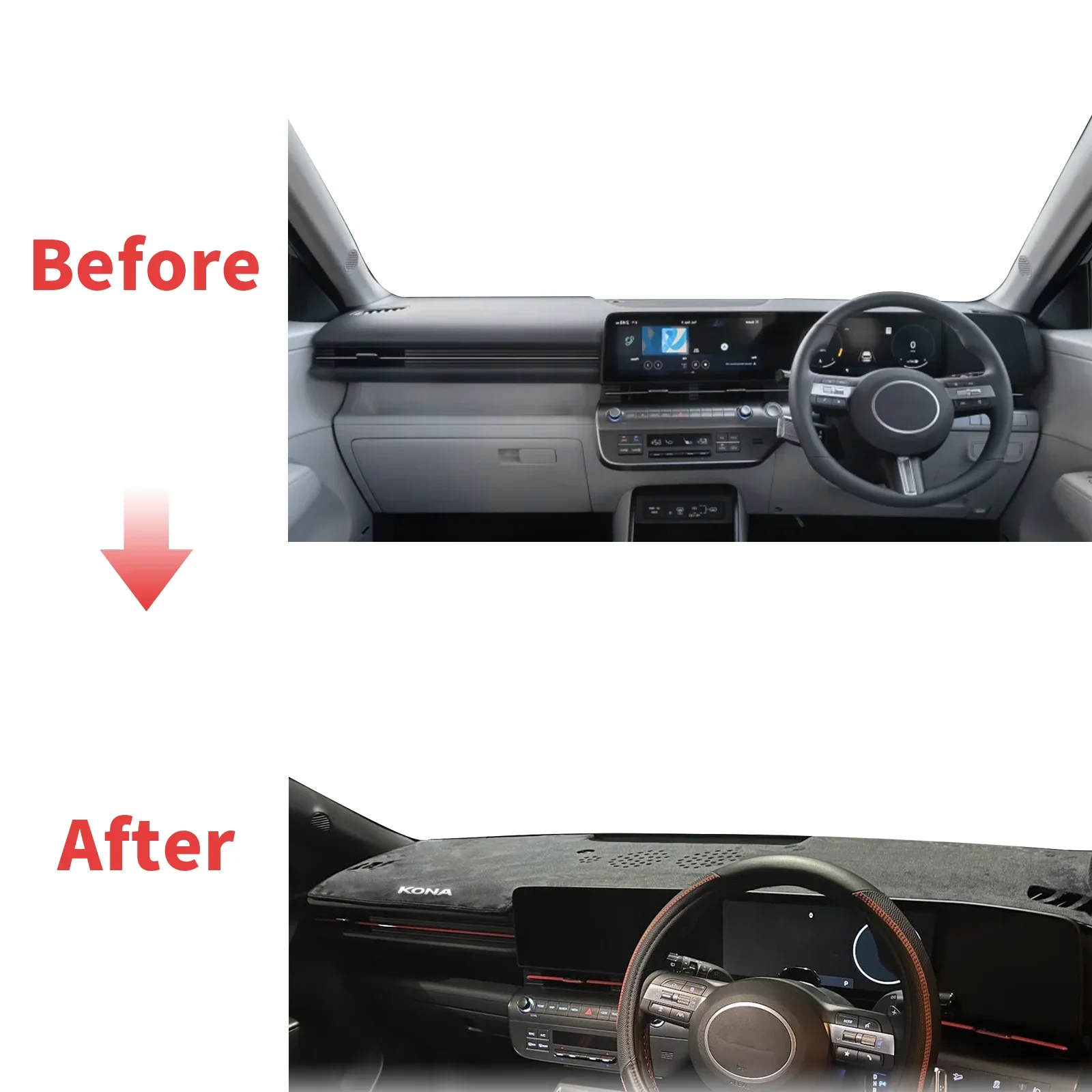 Подходит для 2024 2025 2026 Hyundai KONA Electric EV, автомобильные аксессуары, коврик для приборной панели, солнцезащитный коврик для приборной панели, защитный ковер