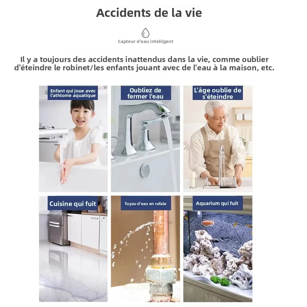 Work with tuya smart life app ZigBee immersion sensor for full water leakage detection, wireless mobile phone alarm linkage view 4