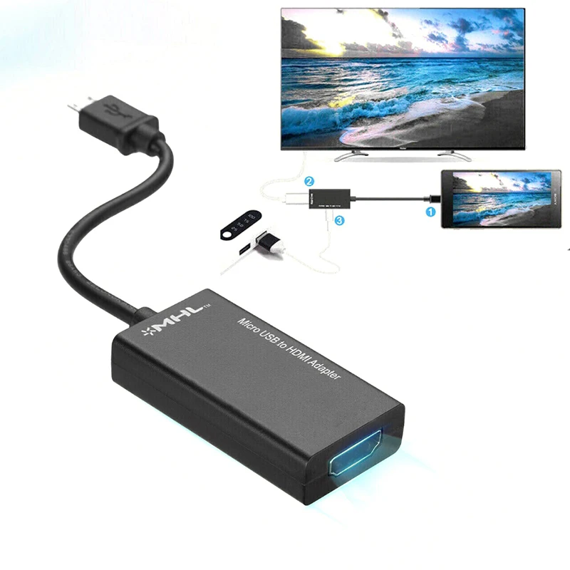 Plug&Play Universal Micro USB to HDMI HD TV AV TV Converter Cable 1080P Mobile/Laptop MHL To HD TV Adapter Connecter