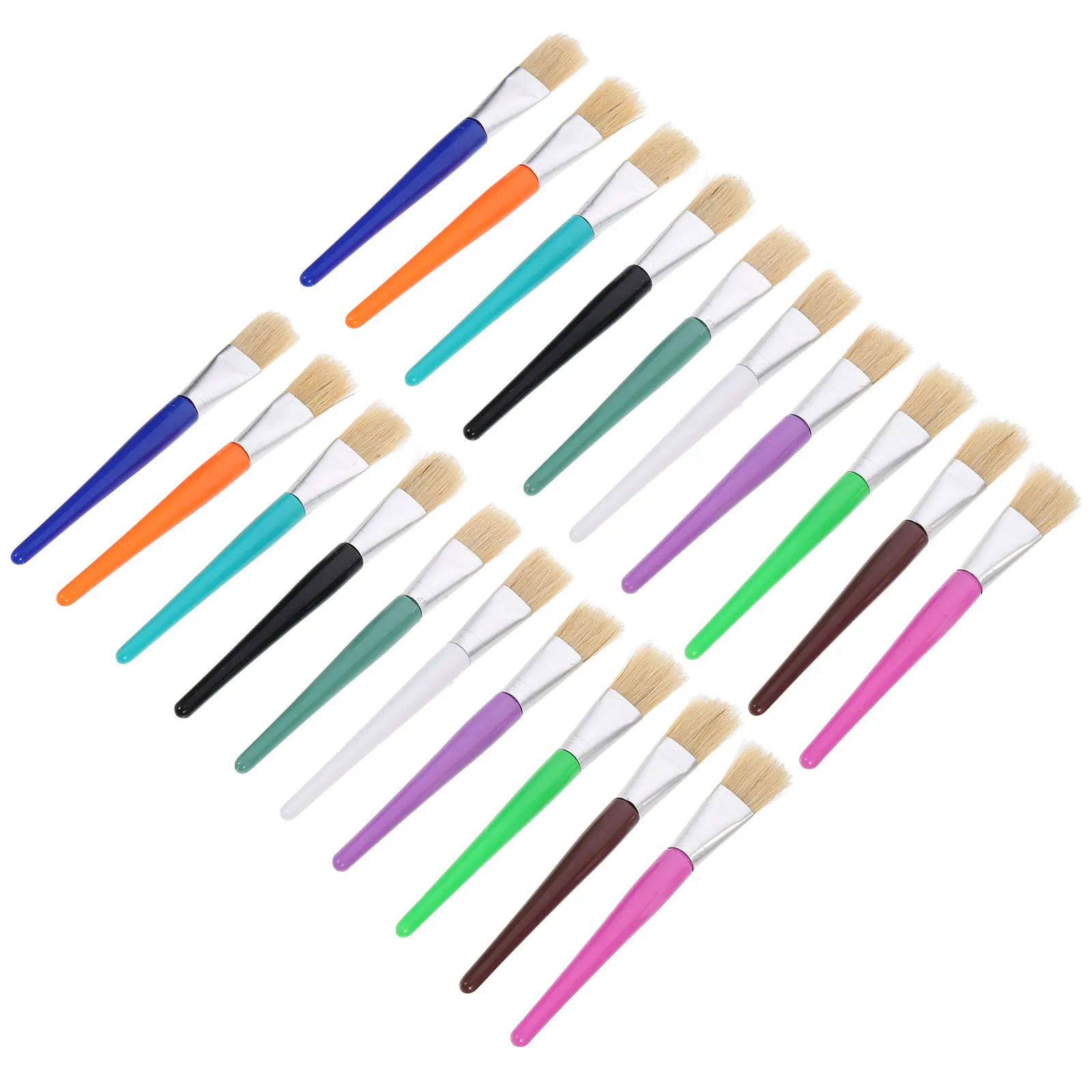 

20 Pcs Oil Paintbrushes Kids Painting Tools Chubby Brushes Colorful Handles Long Life No Shedding Easy Grip Art Supplies