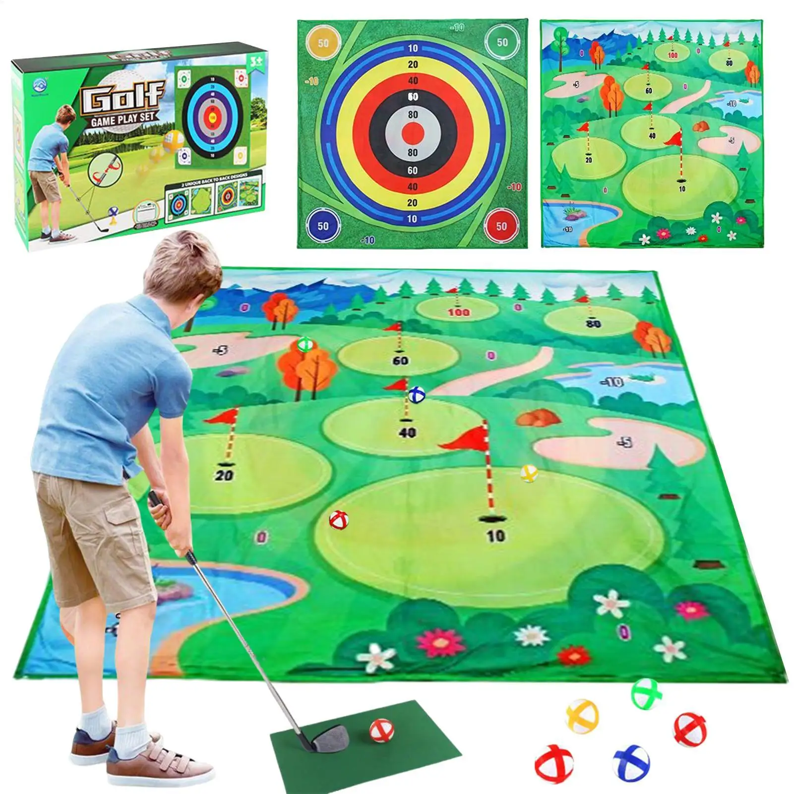 

Коврик для ударов по гольфу, спортивное тренировочное оборудование, сменный тренировочный коврик для гольфа для начинающих, детей в помещении и на открытом воздухе, двор, дом