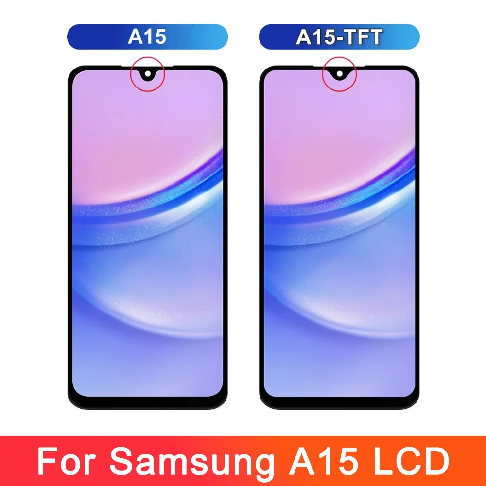 6.5\'\' Tested A15 4G SM-A155F Display Screen, for Samsung A15 5G SM-A156B Lcd Display Digital Touch Screen with Frame