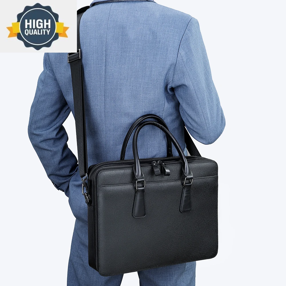 Maletin Sac A Main Femme-Maletín de negocios de cuero para hombre, bandolera de hombro s Office, bolso de mano para ordenador portátil de 13,3 pulgadas