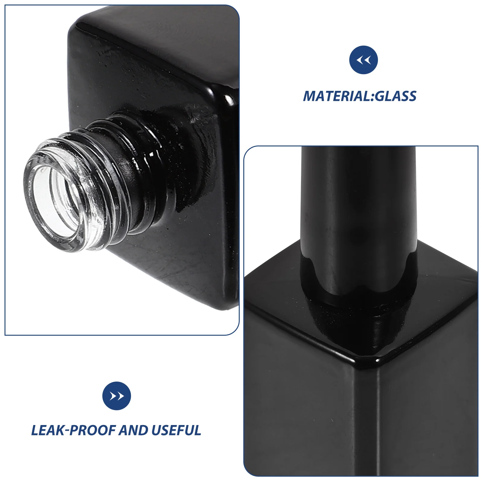 

6Pcs Glass Nail Polish Bottles Small Size Leakproof Refillable Empty Bottles Brush for Gel Travel Beauty Salon Use