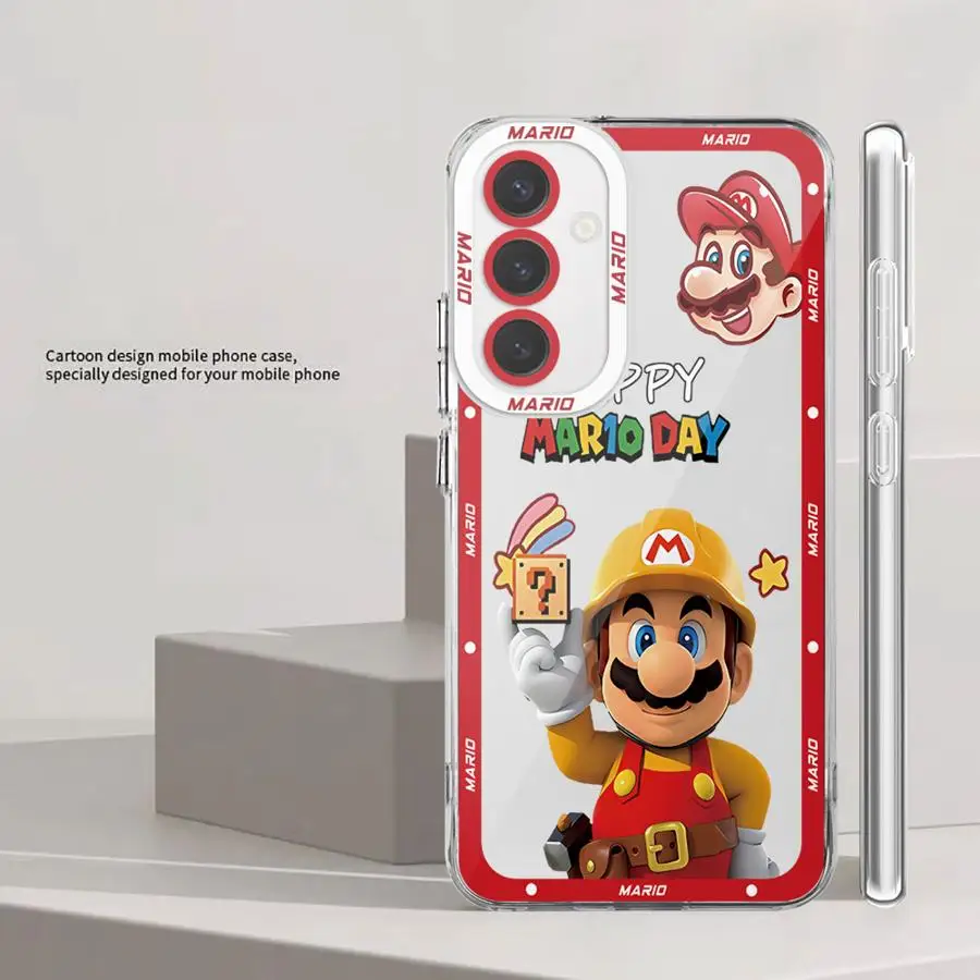 Supers  Cartoon M-Marios Clear Soft Case for Samsung Galaxy A35 A55A53 A54 A73 A34 A33 A25 A24 A13 A14 A15 Phone Cover