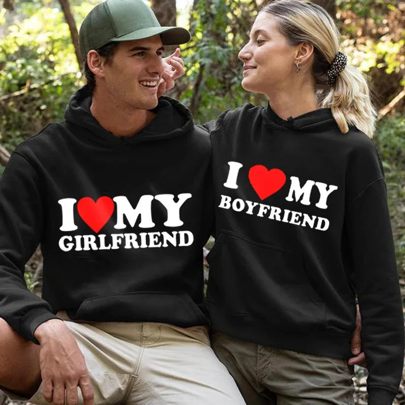 I Love My Girlfriend Hoodie Couple's Sweatshirt Y2K Streetwear Fleece Men Casual Hoodie Women Long Sleeves Valentine's Clothing