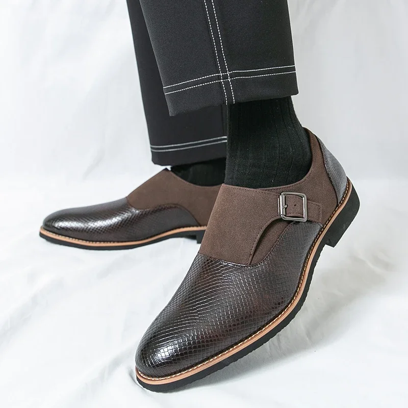 

New Men Business Formal Leather Shoes Men Comfortable Breathable Anti-slip Office Brand Shoes Gentleman Social Shoes Sizes 38-46