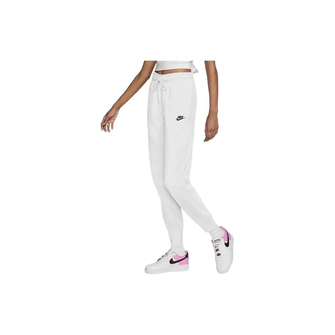 Nike Solid Color Slim-fit lace-up Ankle-knit Sweatpants Women's White BV4096-100