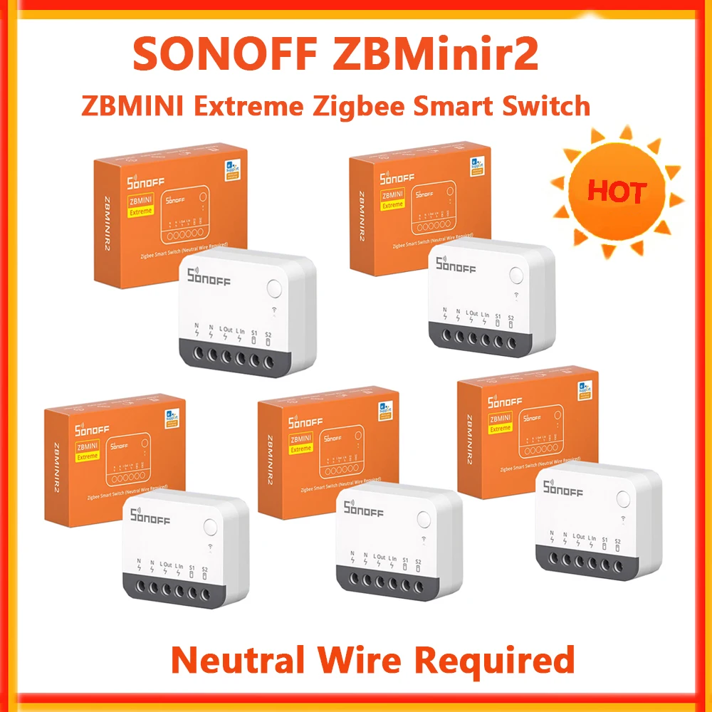 SONOFF ZBMINIR2 ZBMINI Extreme Zigbee 3.0 Smart Switch Detach Relay External Switch Control Work with Zigbee Hub Via eWelink APP