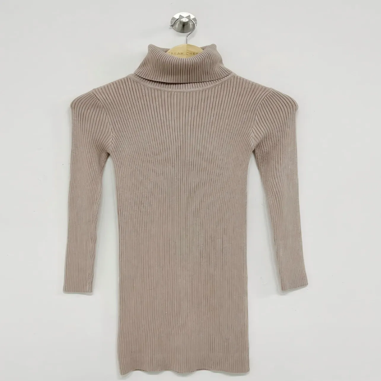 Women's Knitted High Collar Slim Fit Dr Chic Autumn Winter Versatile Base Layer Simple Elegance Body a Wrap around S...