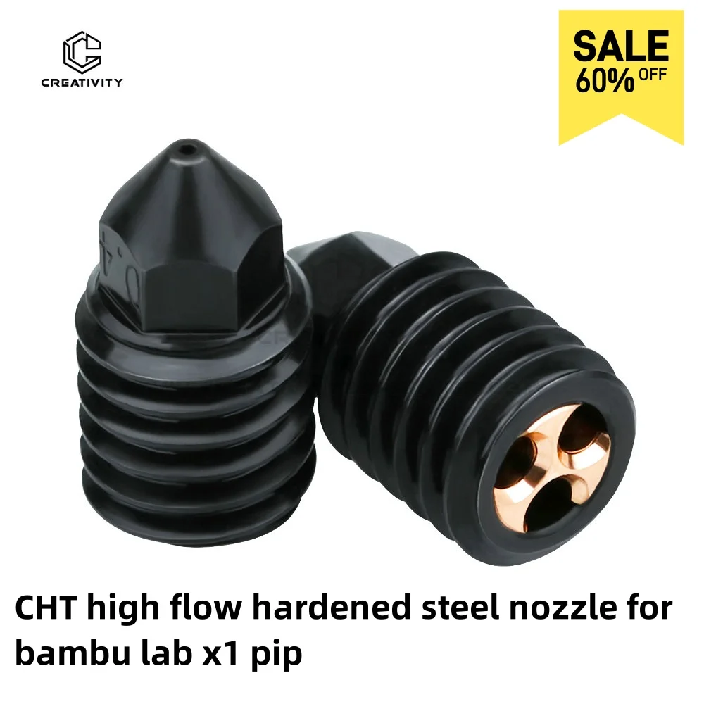 

Creativity new Bambu Lab X1/P1P CHT Hardened Steel Nozzle 0.4mm High Flow Nozzles Upgrade for Bambu Lab Hotend 3d Printer part