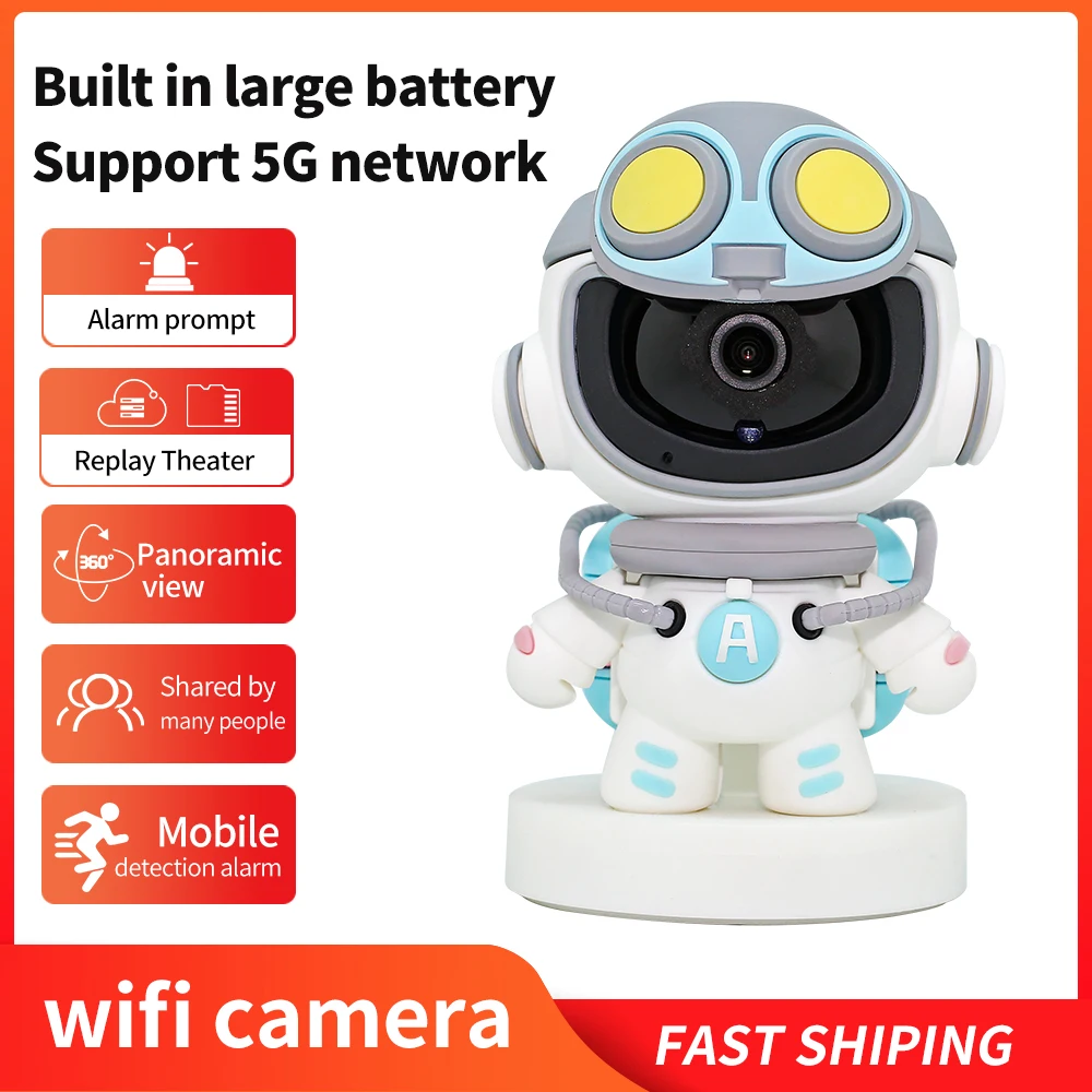 

HD camera network intelligent PTZ night vision camera robot monitoring WiFi baby pet care emo robot robô inteligente