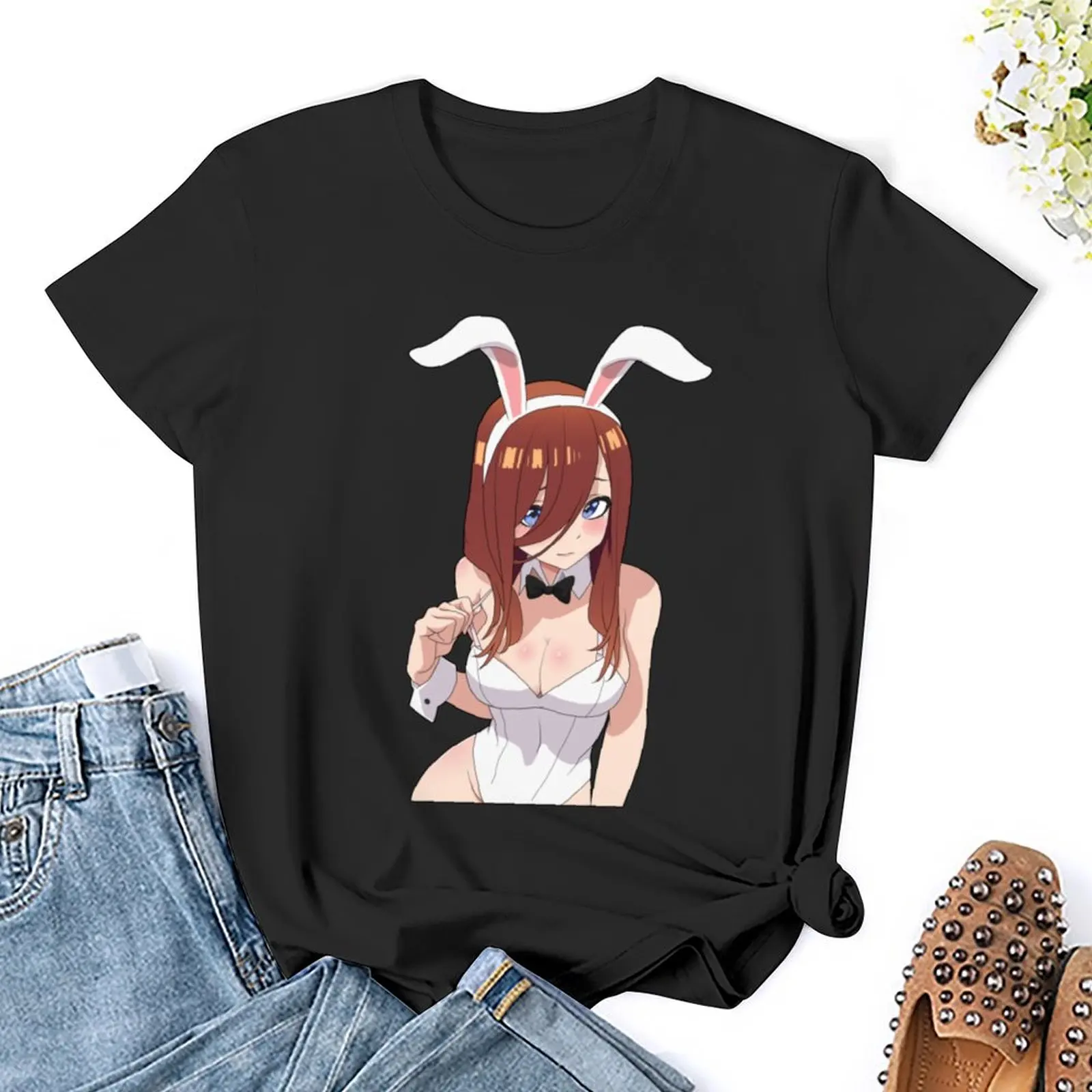 Miku Nakano Bunny Girl T-Shirt plus Größe Tops Anime Kleidung Hippie Kleidung weibliche Kleidung T-Shirts für Frauen