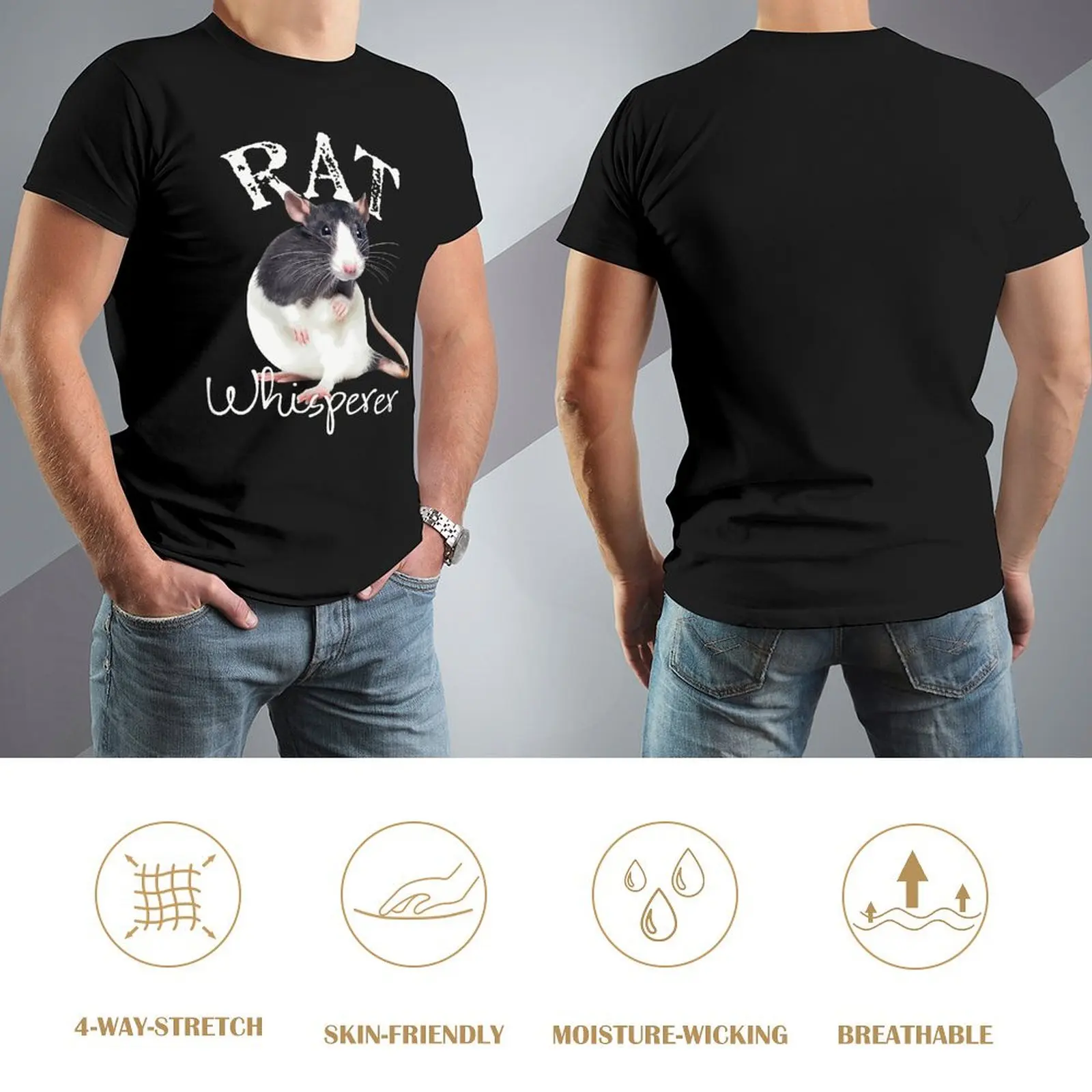 Rat Whisperer Cute Pet Rat Lover I Love Rats Funny Rat Design Retro T Shirt Harajuku Short Sleeve T-shirt Graphics Tshirt Tops