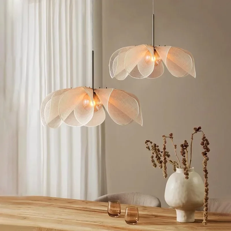 

Nordic Flower Pendant Light Hanging Chandelier for Living Room Led Lamp Bedroom Decoration Dining Table Lighting Glass Lampshade