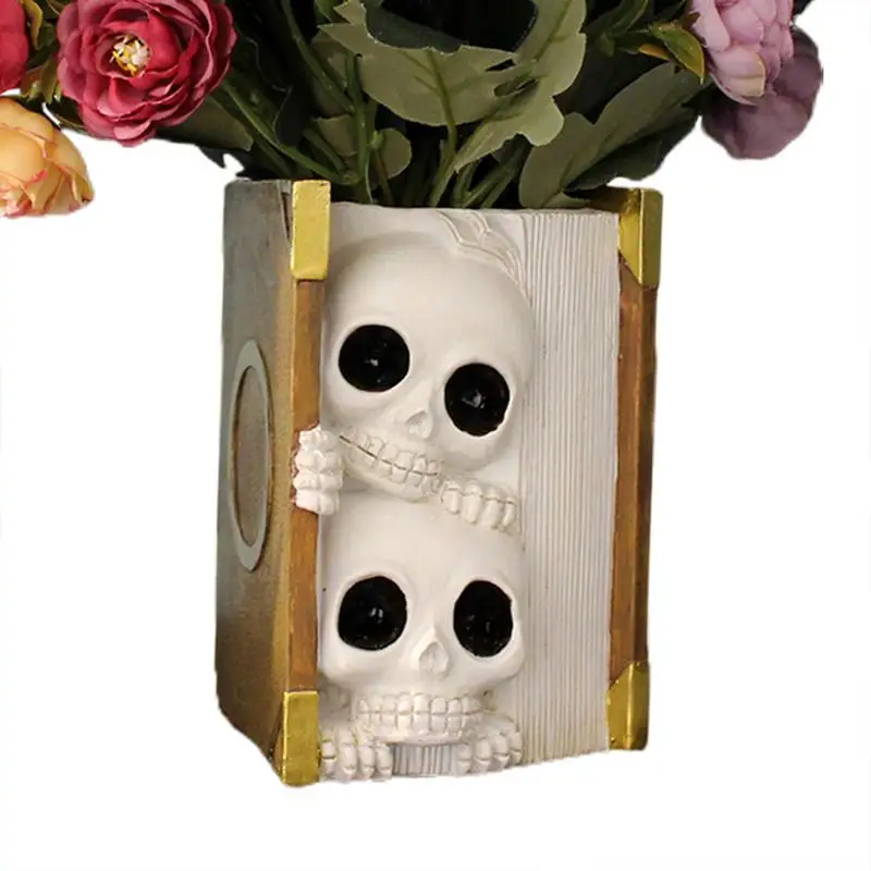 

Skull Planter For Indoor Plants Plant Pots Succulent Planter Resin Skull Vase Skeleton Book Planter Pot Gothic Planter Room