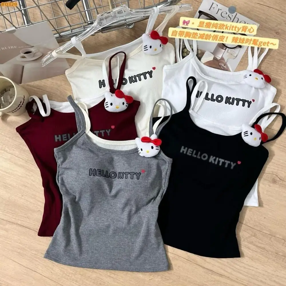 sanrio-hot-girls-sweet-suspenders-sexy-tops-anime-hello-kitty-padded-tank-tops-summer-cute-women's-cotton-vest-cartoon-underwear