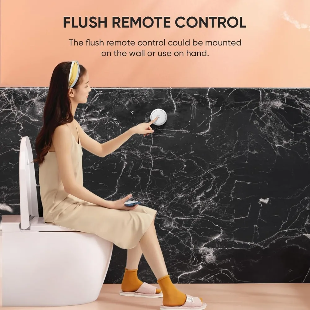 Smart Toilet with Built-in Heated Seat, Tankless Toilet with Auto Flushing, Adjustable Seat Temp, Flush Remote Control Elongated