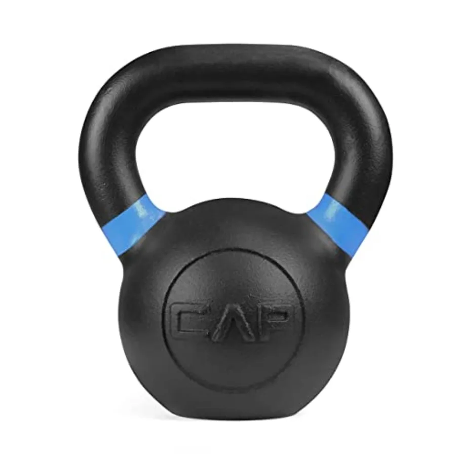 

WF Athletic Supply Powder Coated Kettlebells Black Matte Kettlebell Weights for Strength Training Conditioning and Functional F