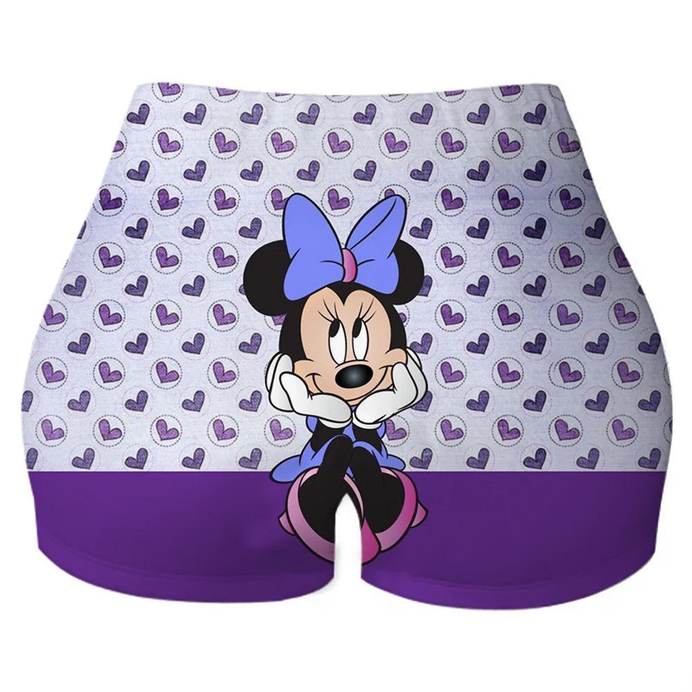 カスタムミッキーマウスコラージュマンガワークアウトバレーボールバイカーショーツ女性用ジムヨガショーツ