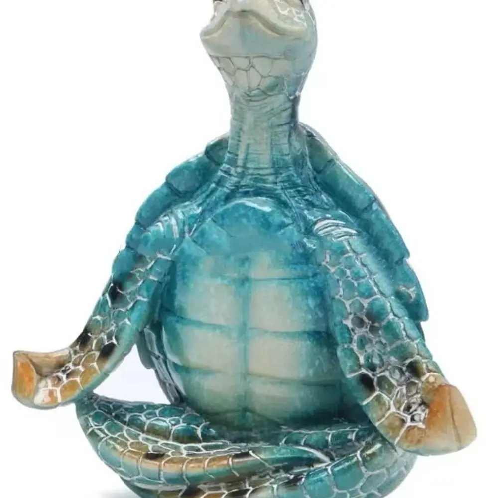 

Yoga Sit Meditation Sea Turtle Artwork Decorations Mini Meditation Car Desktop Decor Buddha Zen Yoga Frog Garden Statue Ornament