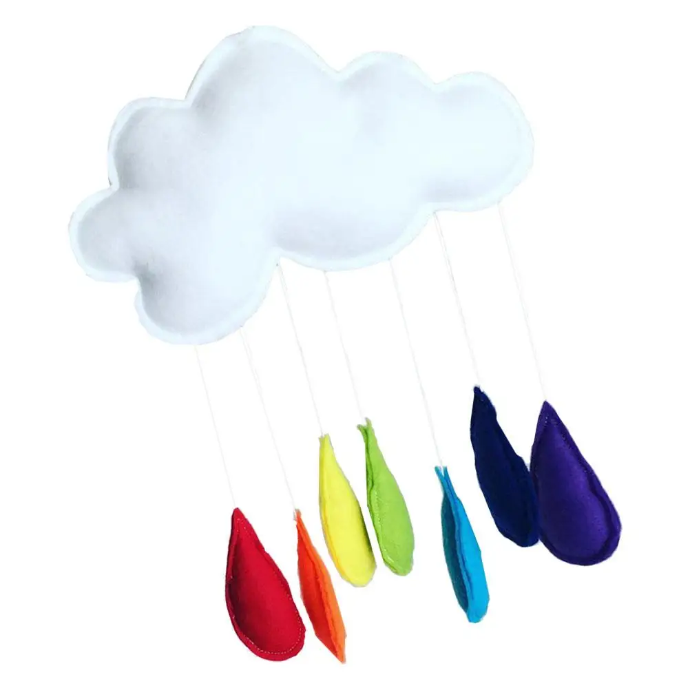 Nuvola Arcobaleno Ciondolo Feltro di cotone Durevole di alta qualità Tenda per la casa Decorazione Giocattolo per bambini Appeso a parete Tende da gioco Camera colorata