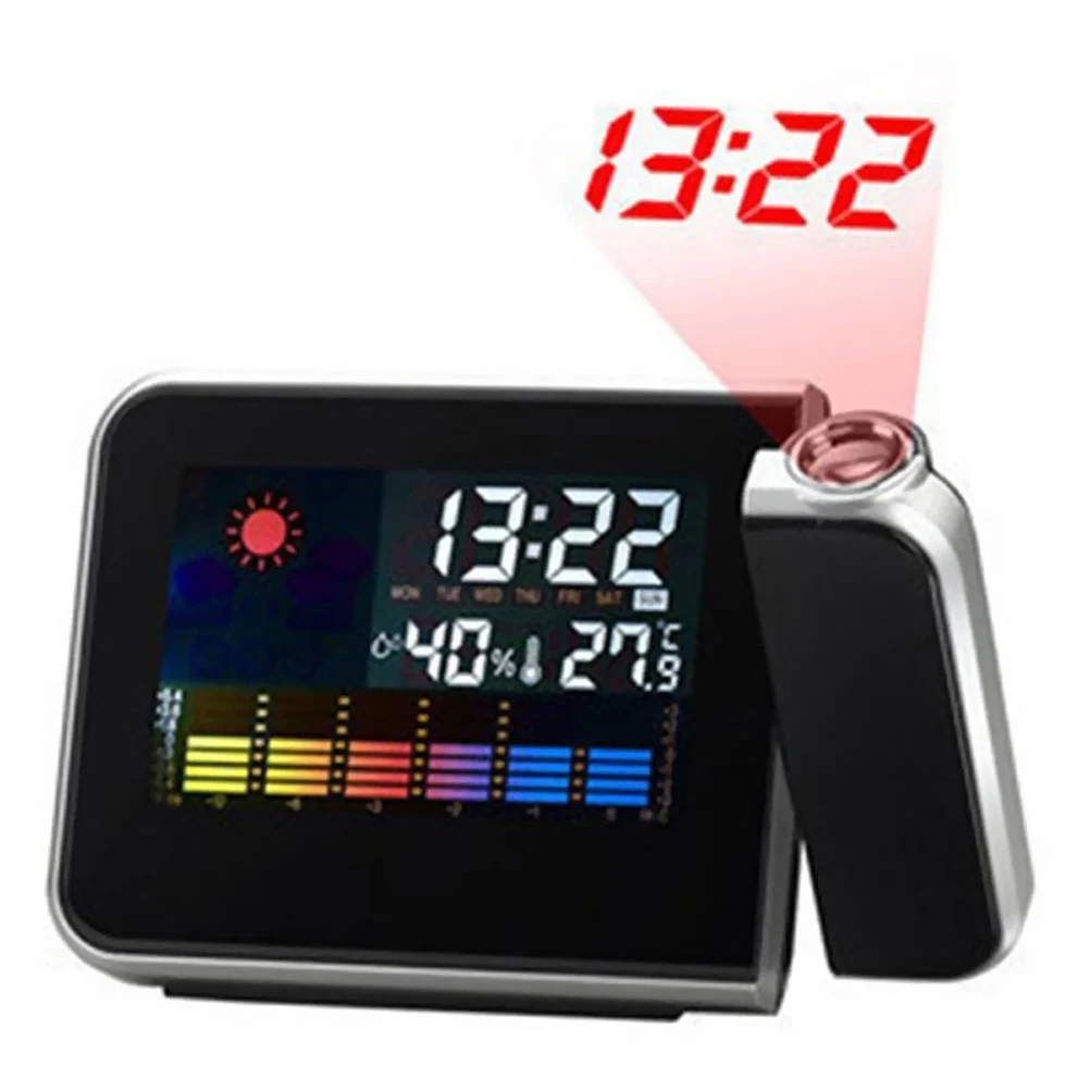 

LED Projection Clock with Adjustable 180 Degree Rotating Projector Smart Digital Alarm Clock with Backlit Display Temperature