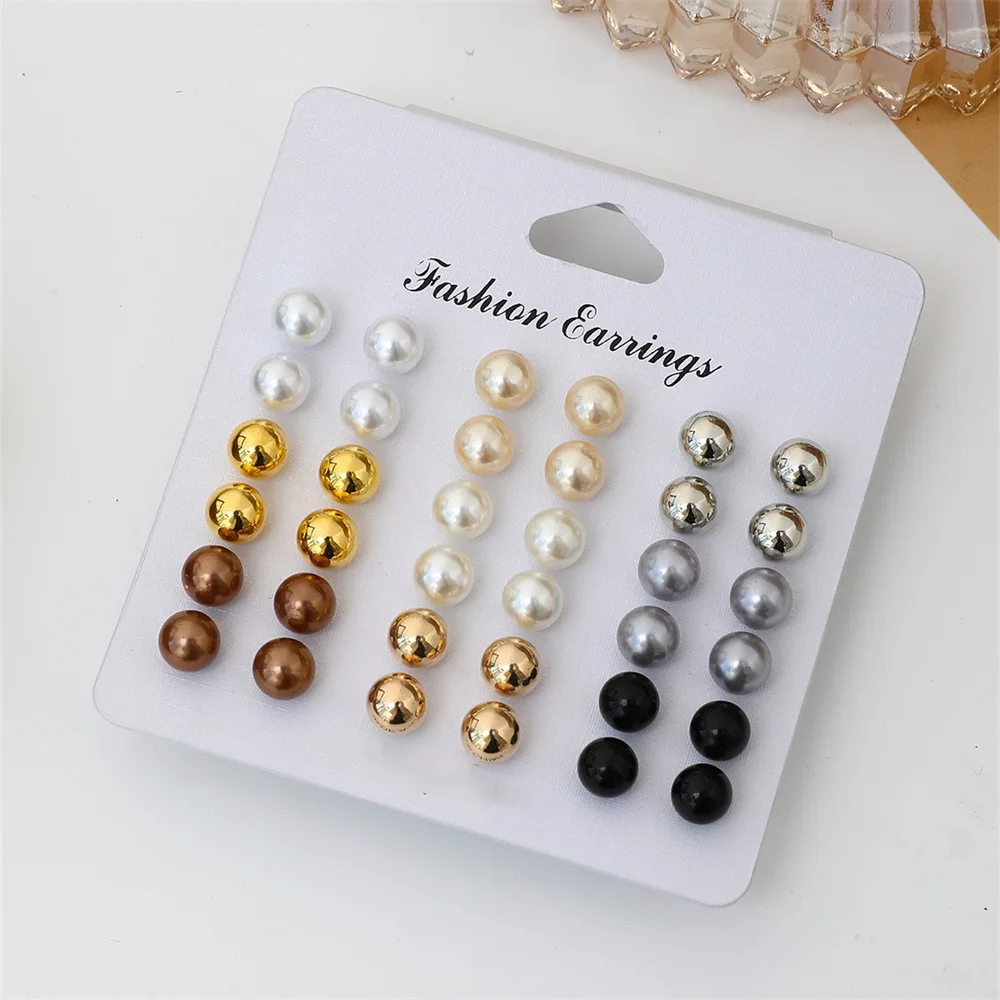 36pcs Cross border European and American Hot selling Pearl Earnail Set with Retro and Minimalist Design