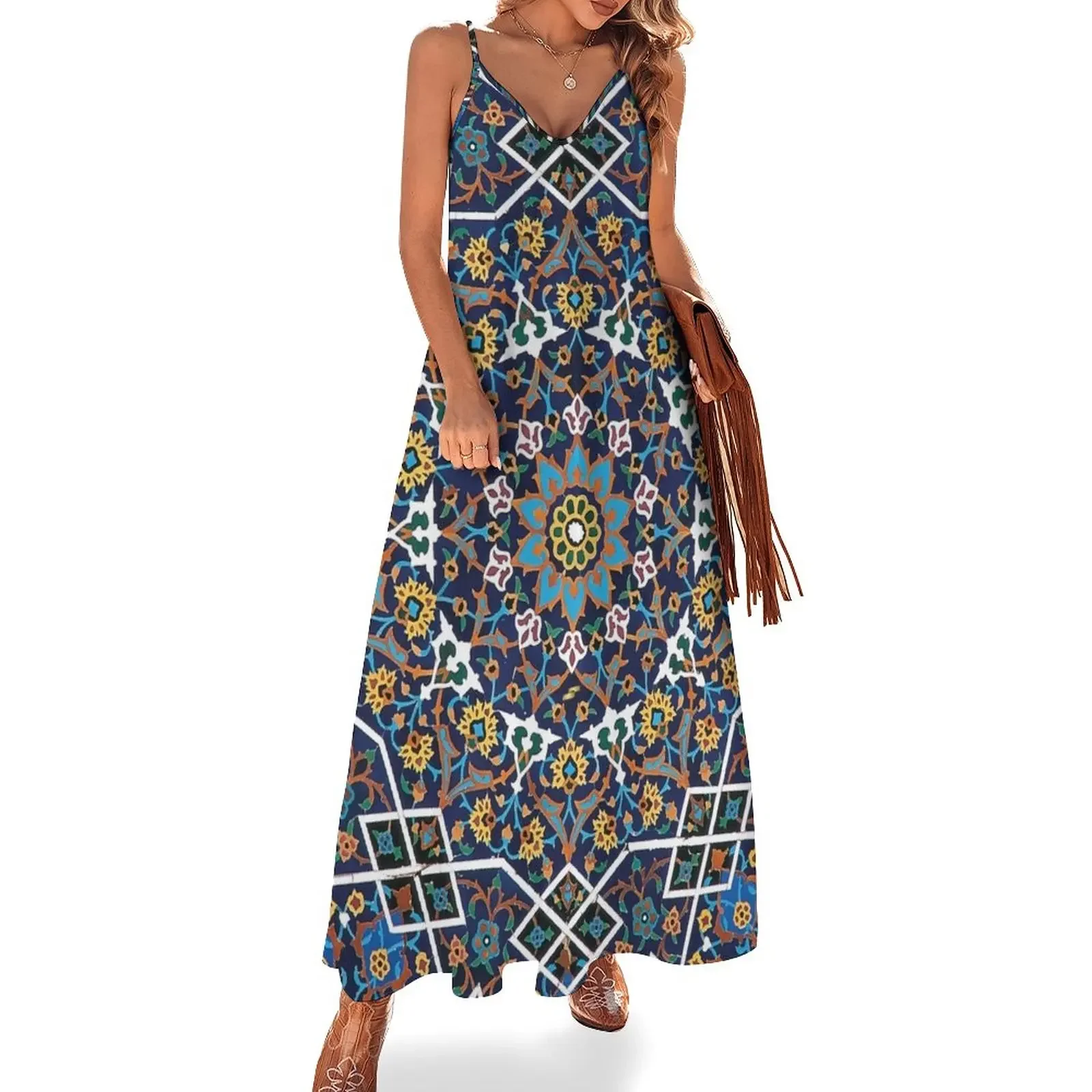 

Persian Ceramic Design 10 Sleeveless Dress birthday dresses for women Dress for pregnant women