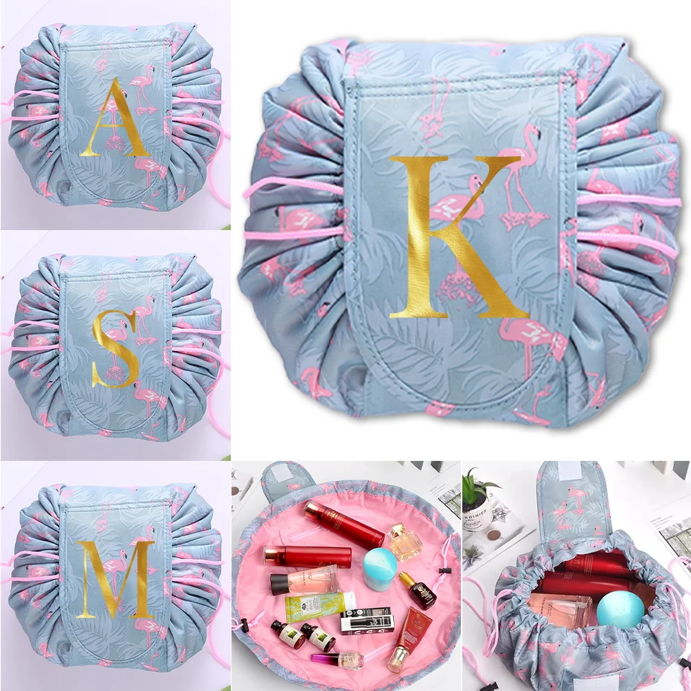 

Women's Toiletry Bag Makup Bag Women Drawstring Cosmetic Bags Travel Toiletry Organizer Printing Letter Series Lazy Beauty Case