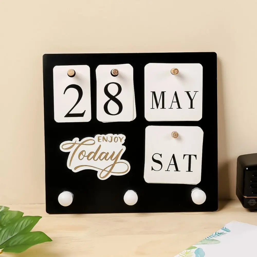

Creative Perpetual Calendar Ornaments Adjustable Month Date Display Eternal Desktop Calendar Simple Wall-mounted