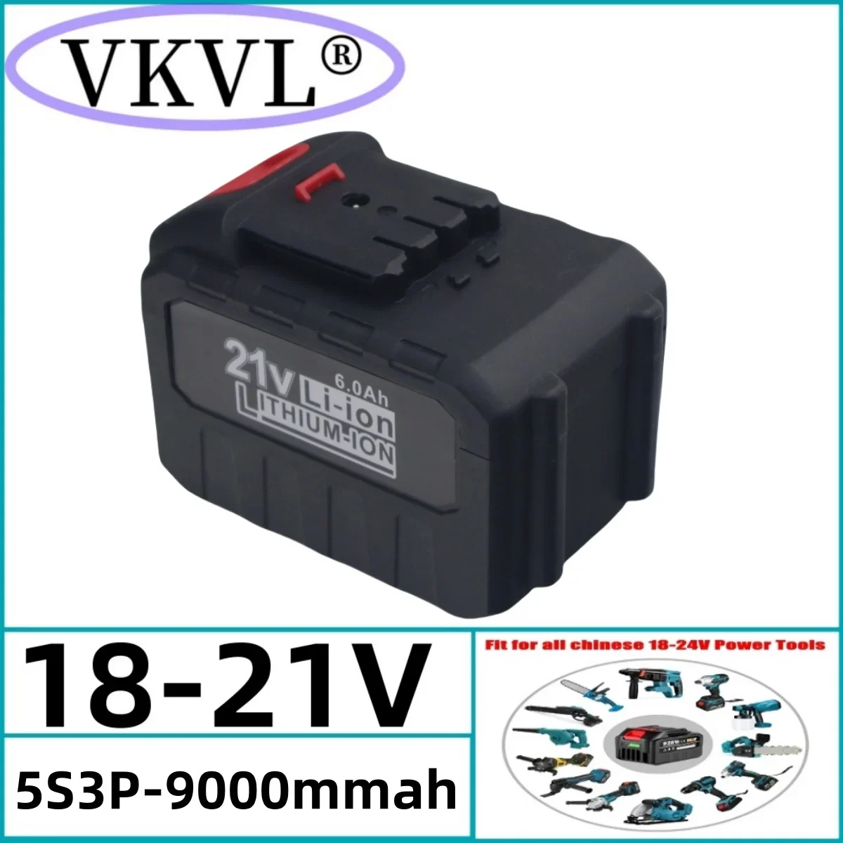 18V20V21V9000mAh 6000mah rechargeable lithium-ion battery electric wrench battery lawn mower electric tool battery+charger