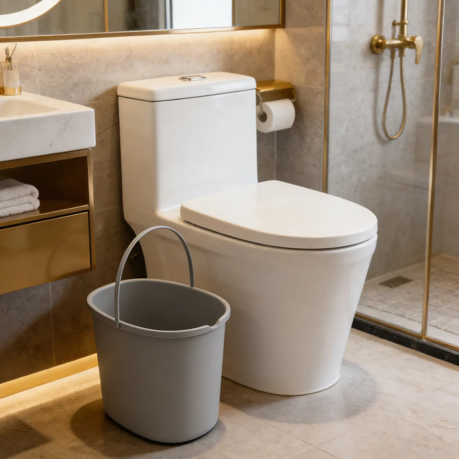 Bedside Commode Chair Bucket Splash-Proof Portable Toilet Bucket for Elderly Pregnant Women Replacement Bathroom Potty Pail with